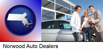 an auto dealership conversation in Norwood, MA