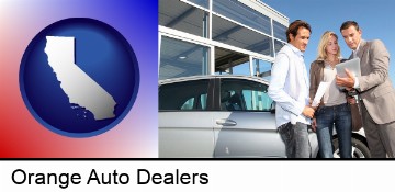 an auto dealership conversation in Orange, CA