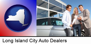 an auto dealership conversation in Long Island City, NY